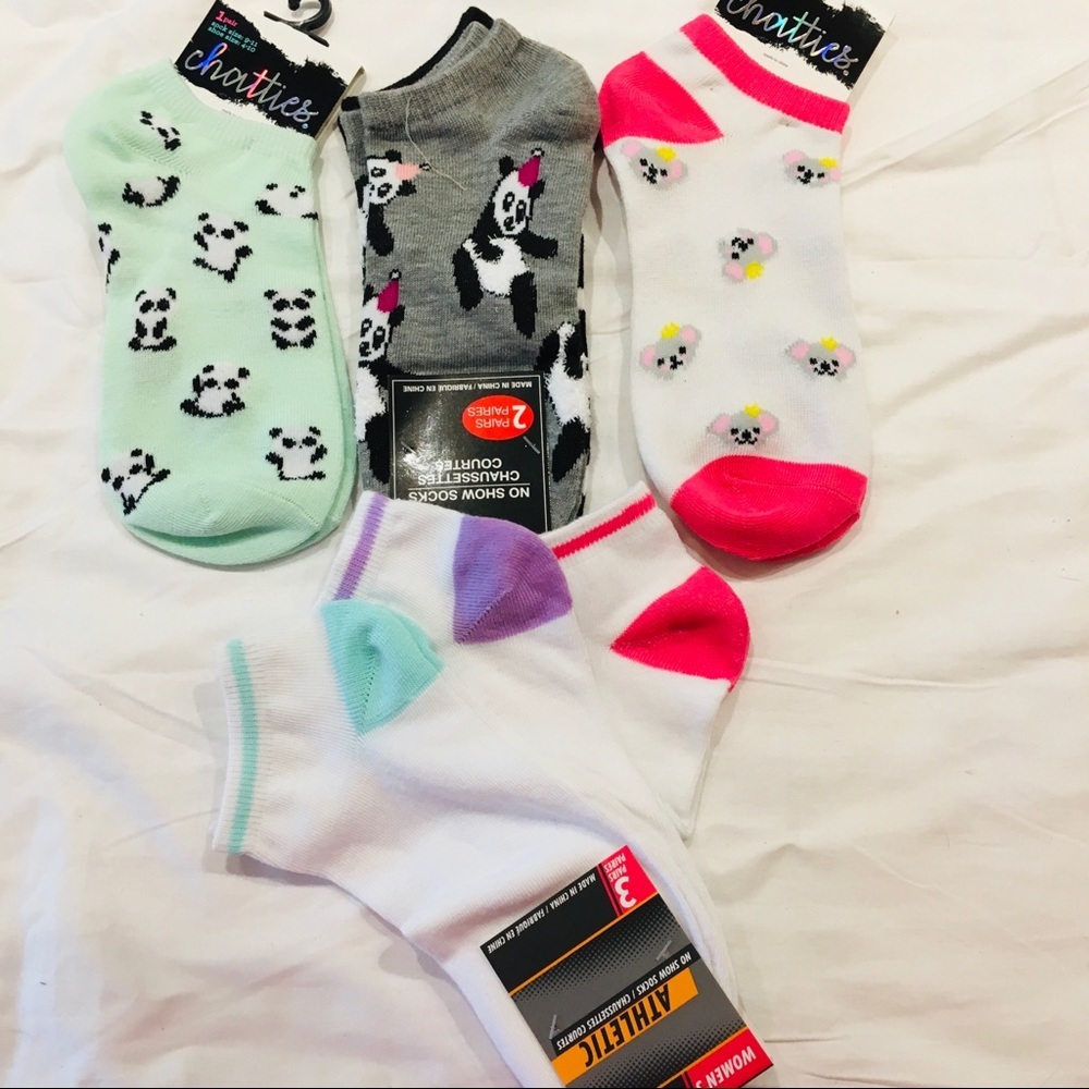 Socks PANDAS, KOWOLA, WHITE & PASTEL! 7 prs